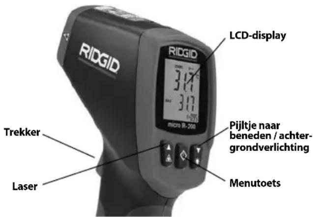 RIDGID Micro IR200 - micro IR-200-bedieningselementen - 1