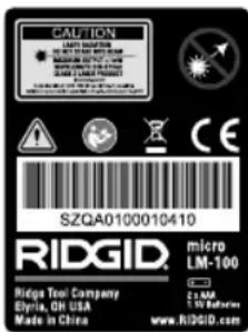 RIDGID Micro LM100 - Avertissement - 2