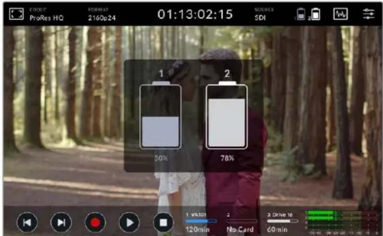 CODEC ProRes HQ FORMAT 2160p24 01:13:02:15 SOURCES 5DI 1 50% 2 76% 1 WAI21 120min 2 3 Drive 16 No Card 60min