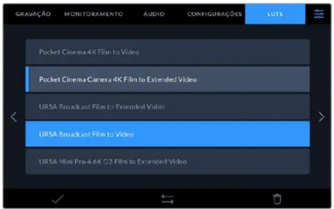 Blackmagic Design Video Assist 12G - Como selecionar sua LUT de exibição: - 1