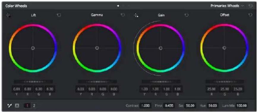 Color Wheels Lift Primaries Wheels Gamma Gain Offset 0.00 0.00 0.00 0.00 Y R G B 1.20 1.00 1.00 1.00 Y R G B 25.00 25.00 25.00 R G B Contrast 1.000 Pivot 0.435 Set 50.00 Hue 50.00 Lens Mix 100.00