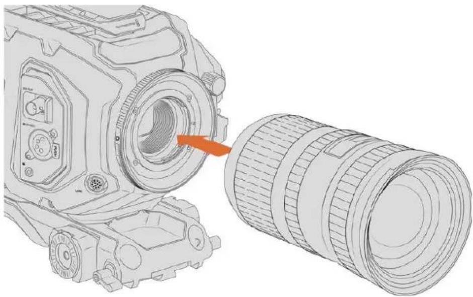 Blackmagic Design Ursa Studio Viewfinder G2 - To attach a F mount lens: - 1
