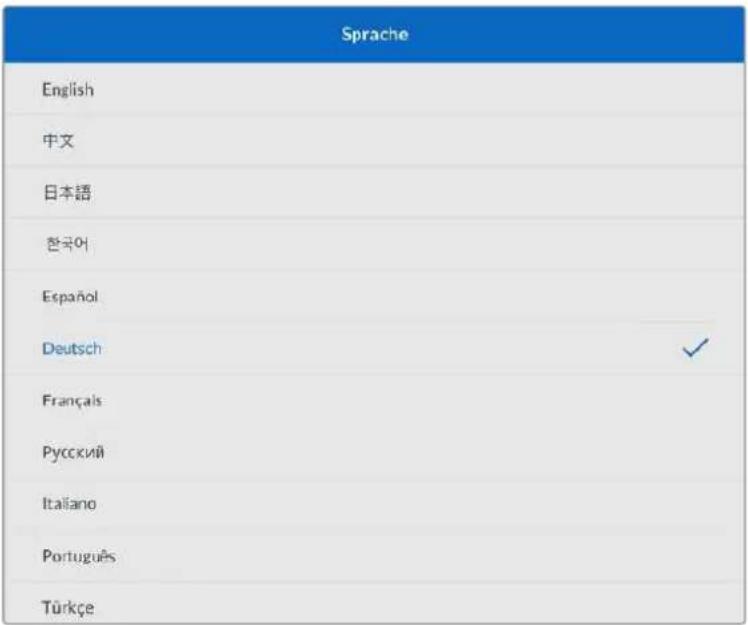 Sprache English 中文 日本語 한국어 Español Deutsch Français Русский Italiano Português Türkçe