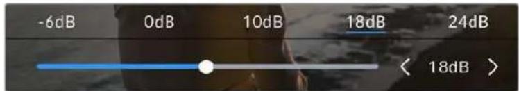 -6dB 0dB 10dB 18dB 24dB < 18dB >