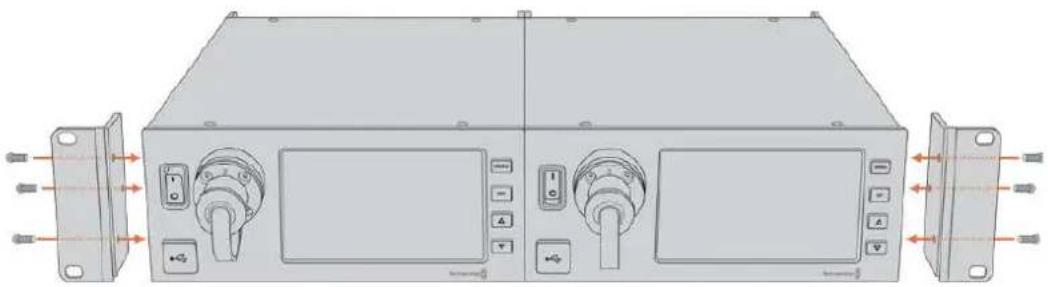 Blackmagic Design Ursa Studio Viewfinder G2 - Préparer deux blackmagic studio fiber converters pour l'installation côte à côte dans un rack : - 3