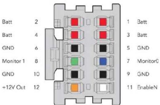 Batt 2 Batt 4 GND 6 Monitor 1 8 GND 10 +12V Out 12 1 Batt 3 Batt 5 GND 7 Monitor0 9 GND 11 EnableN