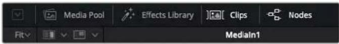 Media Pool Effects Library Clips Nodes Flt MediIn1