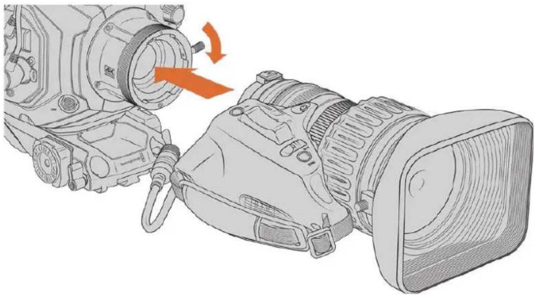 Blackmagic Design Ursa Studio Viewfinder G2 - To attach a B4 mount lens: - 1