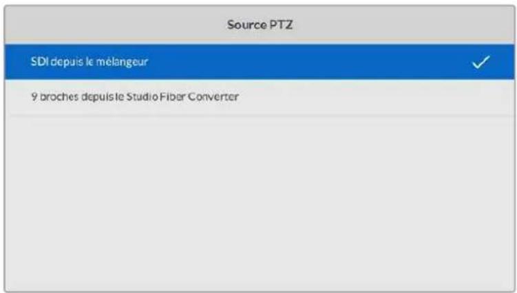 Source PTZ SDI depuis le mélangeur 9 broches depuis le Studio Fiber Converter