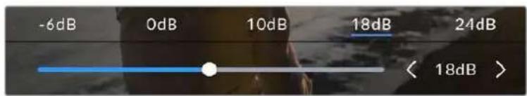-6dB 0dB 10dB 18dB 24dB < 18dB >