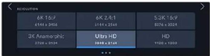 RESOLUTION 6K 16:7 6144 x 2456 6K 2.4:1 5144 x 2540 5.3K 16:9 5376 x 3024 3K Anamorphic Ultra HD 3840 x 2146 HD 1120 x 1000