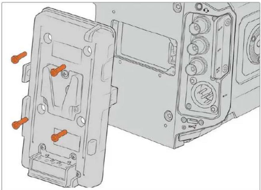 Blackmagic Design Ursa Studio Viewfinder G2 - Blackmagic URSA Broadcast G2のバッテリープレートを交換する： - 1