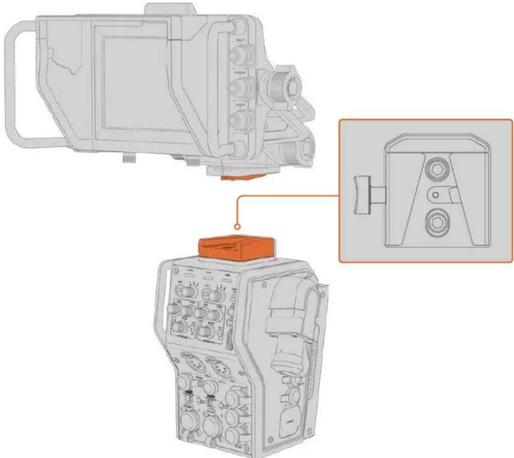 Blackmagic Design Ursa Studio Viewfinder G2 - So bringen Sie den Blackmagic Camera Fiber Converter an: - 8