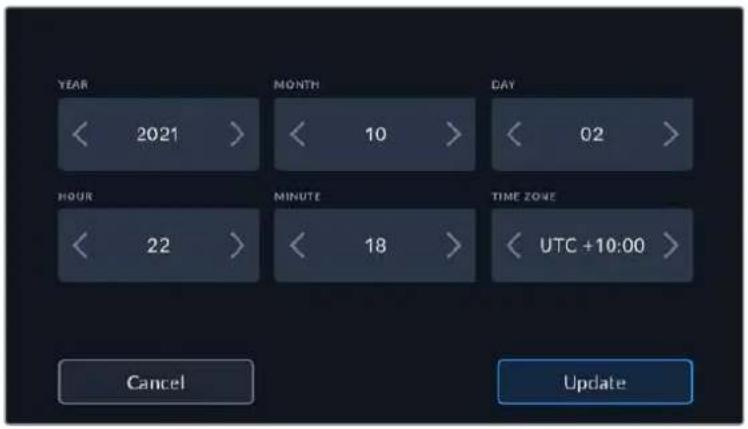 YEAR 2021 MONTH 10 DAY 02 HOUR 22 MINUTE 18 TIME ZONE UTC +10:00 Cancel Update