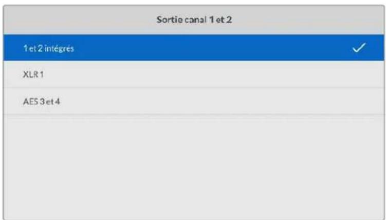 Sortie canal 1 et 2 1 et 2 intégrés XLR 1 AES 3 et 4