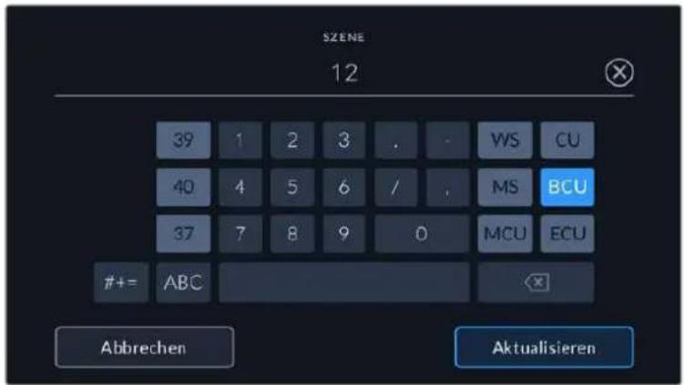 SZENE 12 39 1 2 3 . - WS CU 40 4 5 6 / , MS BCU 37 7 8 9 0 MCU ECU #+ = ABC Abbrechen Aktualisieren