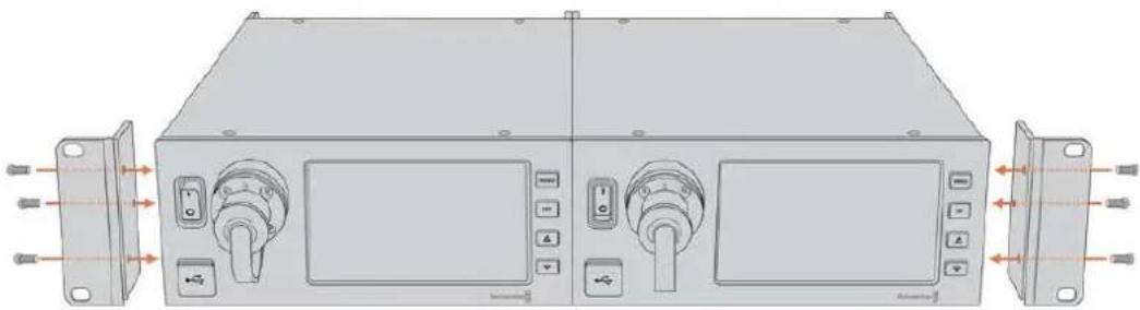 Blackmagic Design Ursa Studio Viewfinder G2 - Preparing two Blackmagic Studio Fiber Converters for side by side installation into a rack: - 4