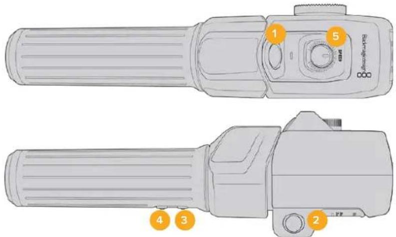 Technical diagram of a handheld device with numbered components for identification