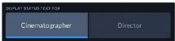 DISPLAY STATUS TEXT FOR Cinematographer Director