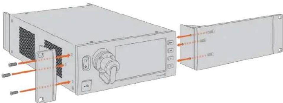 Blackmagic Design Ursa Studio Viewfinder G2 - Préparer un blackmagic studio fiber converter pour l'installation dans un rack : - 1