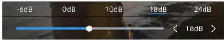 -6dB 0dB 10dB 18dB 24dB < 18dB >