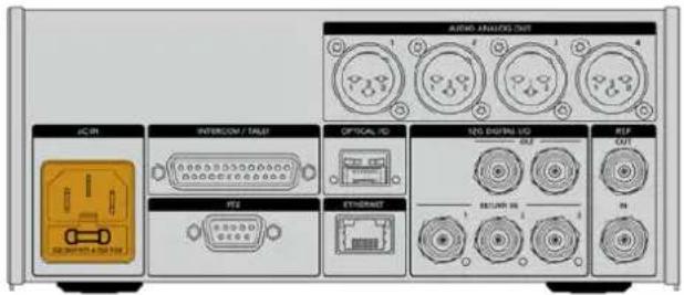 ACR1 INTERCOM / TAILE OPTICAL / IO I/O DISPTA / IO REF OUT RS2 ETHNAPT RETURN IN IN