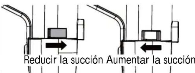 Reducir la succión Aumentar la succión