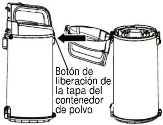 Botón de liberación de la tapa del contenedor de polvo