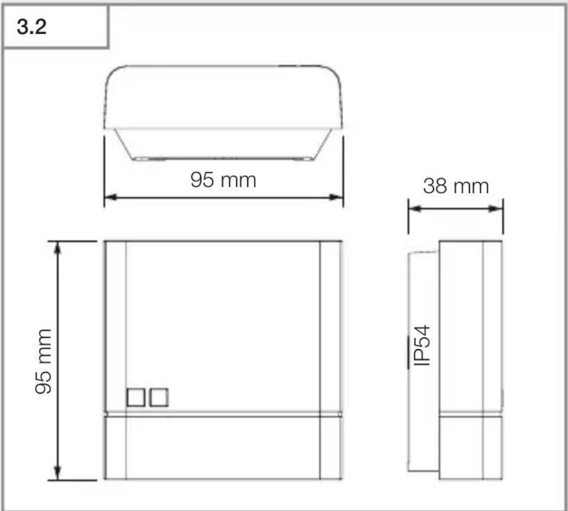 3.2 95 mm 38 mm 95 mm IP54