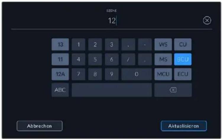 SZENC 12 13 1 2 3 . - WS CU 11 4 5 6 / . MS BCU 12A 7 8 9 0 MCU ECU ABC Abbrechen Aktualisieren