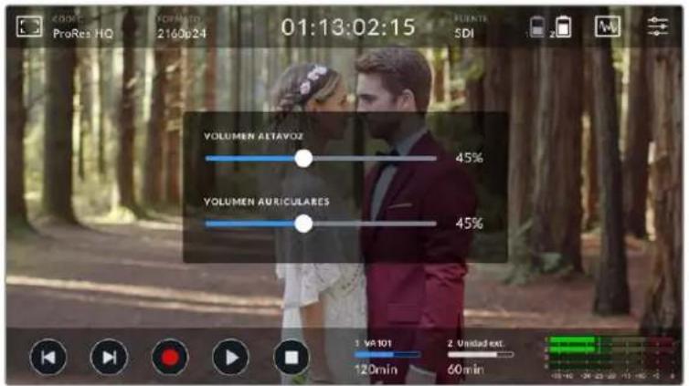 VOLUMEN AETAVOZ 45% VOLUMEN AURICULARES 45% 1 VA 101 120min 2 Unidad ext. 60min