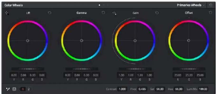 Color Wheels Lift Gamma Gain Offset 0.00 0.00 0.00 0.00 Y R G B 1.00 1.00 1.00 1.00 Y R G B 25.00 25.00 25.00 R G B Contrast 1.000 Floc 0.435 Sat 56.00 Hue 56.00 Lum Mix 100.00