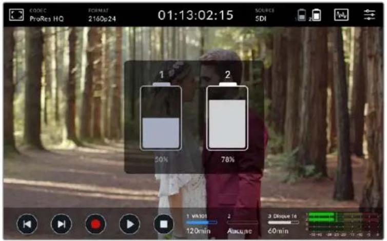 CODEC ProRes HQ FORMAT 2160p24 01:13:02:15 SOURCES 5DI 1 50% 2 78% 1 VAXO1 120min 2 Aucune 3 Disque fi 60min