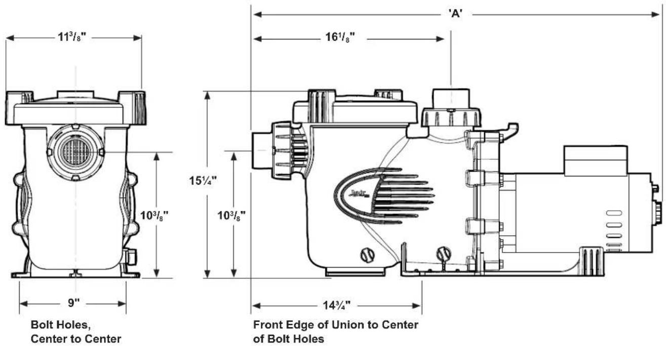 Jandy Stealth - Pump Dimensions - 1