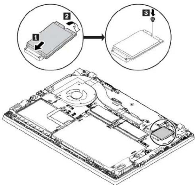 LENOVO ThinkPad L480 - Remplacement du disque SSD M.2 installé dans un logement pour carte de réseau étendu sans fil - 2