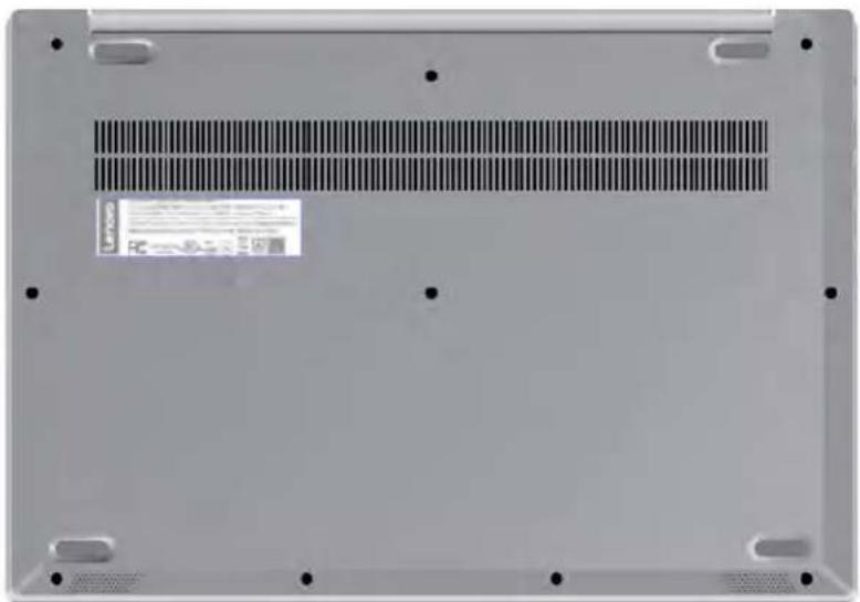 LENOVO 81W100QHIX - Emplacement de l'étiquette d'identification FCC et IC - 1