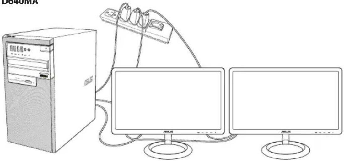 ASUS S640MB - Για να εγκαταστήσετε πολλαπλές οθόνες: - 1