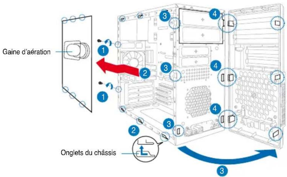 ASUS V3P5V900 - Retirer le panneau latéral et la façade - 1