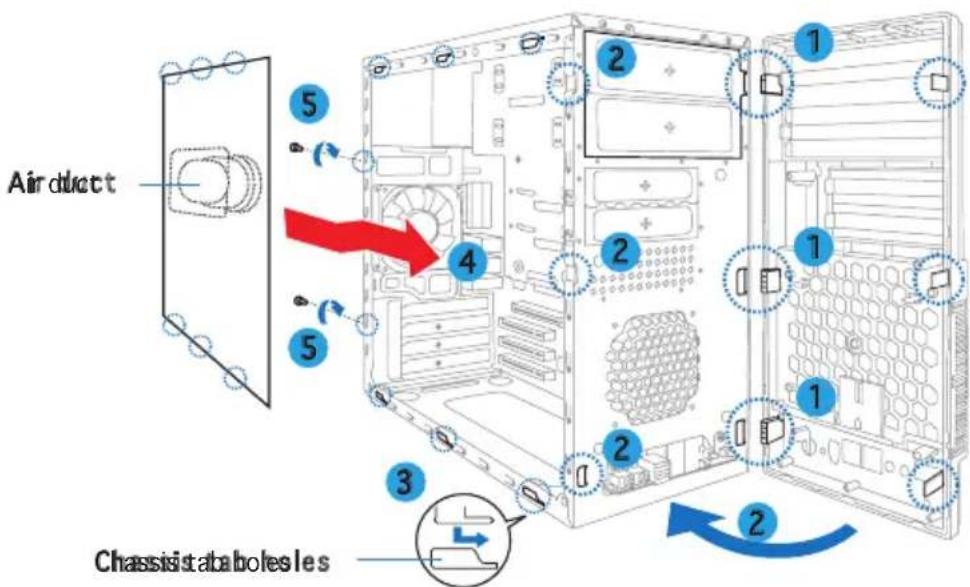 ASUS V2AH2 - Removing the bay covers and reinstalling the front panel assembly and side cover - 2