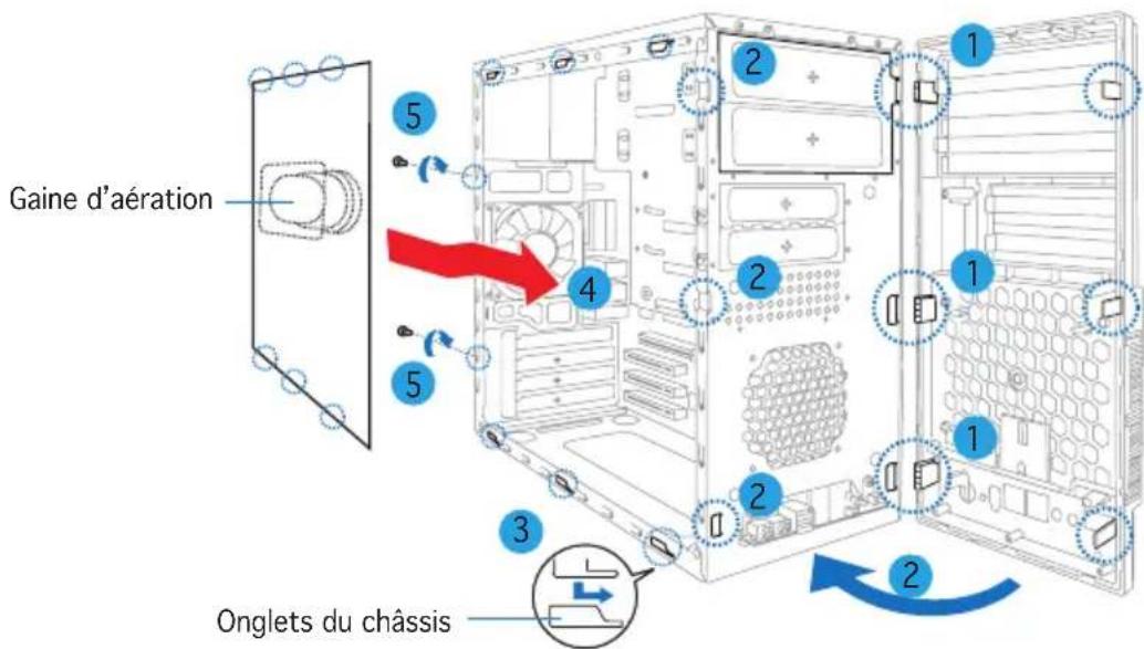 ASUS V2AH2 - Retirer le cache des baies et replacer la façade et le panneau latéral - 2