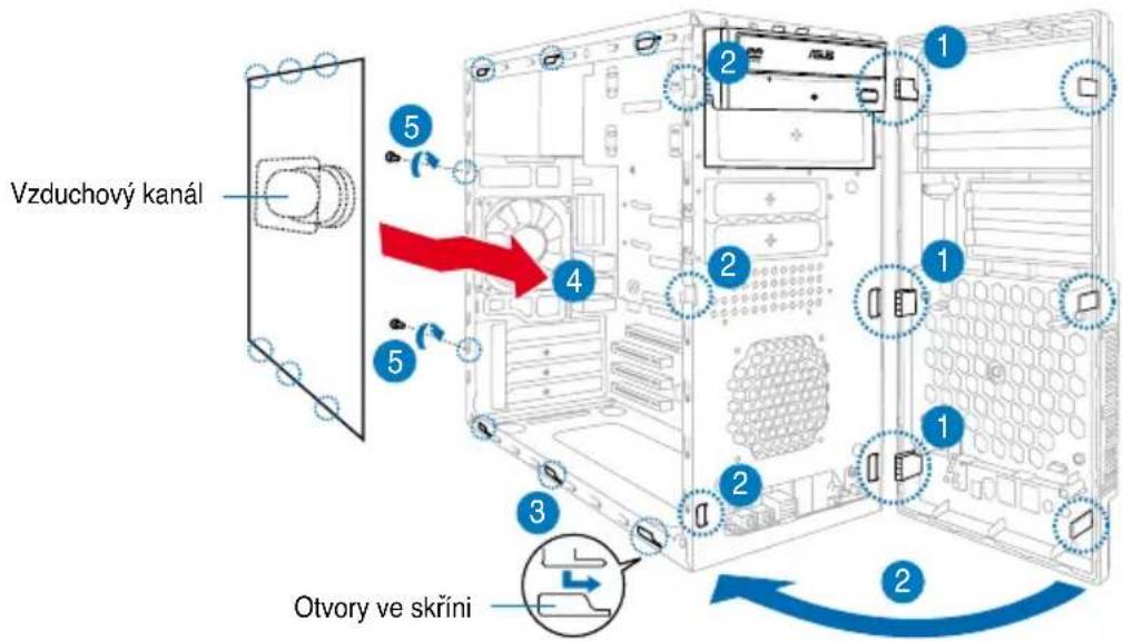 ASUS V3M2NC61P - Demontáž a montáž bočního a předního panelu - 2