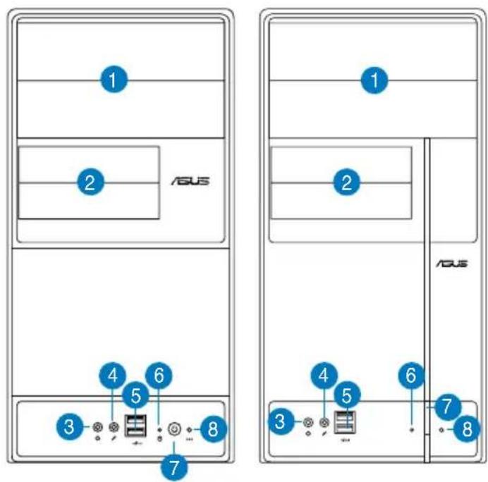 ASUS V3M2NC61P - Front panel features - 1