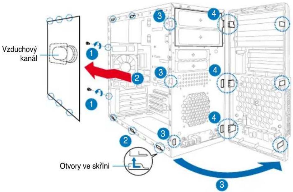 ASUS V3M2NC61P - Demotáž bočního a předního panelu - 1