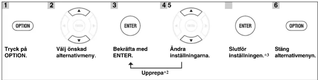 YAMAHA MCR550 - Använda alternativmenyn - 1