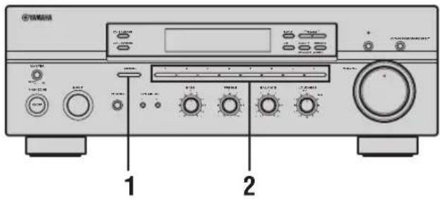 YAMAHA RX497 - Selecteren van voorkeuzezenders - 1