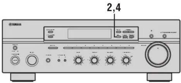 YAMAHA RX497 - Omwisselen van voorkeuzezenders - 1