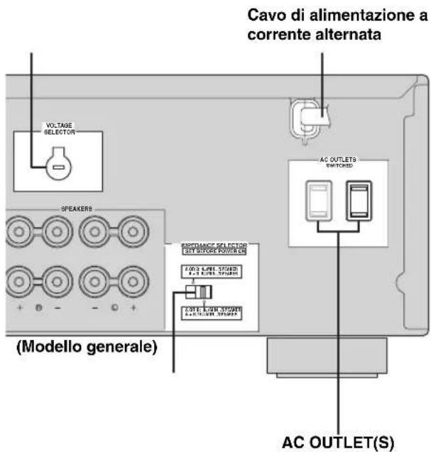 YAMAHA RX497 - Collegamento del cavo di alimentazione - 1