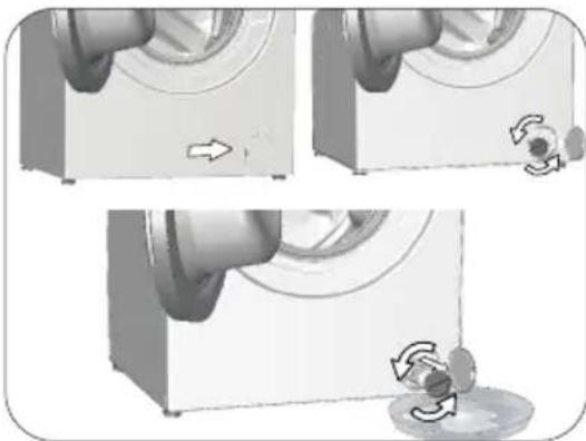 BEKO WUE 7636 X0A - Για να καθαρίσετε το λερωμένο φίλτρο και να αποστραγγίσετε το νερό: - 3