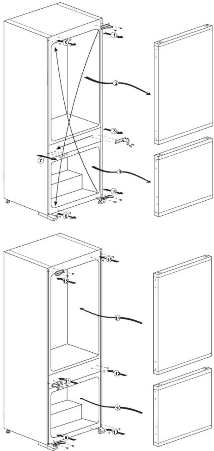BEKO BCSA240K3SN - Inversión de las puertas - 1