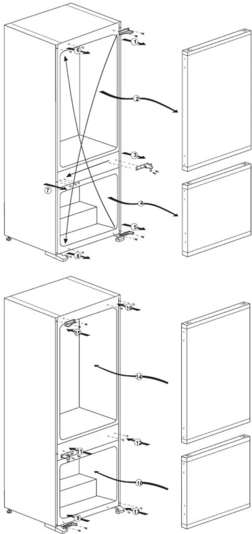 BEKO BCSA240K3SN - Reversing the doors - 1